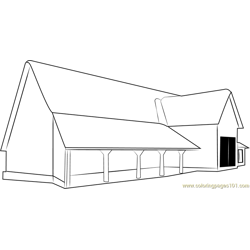 The Black Barn Free Coloring Page for Kids