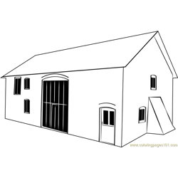 Threshing Barn Free Coloring Page for Kids