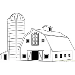 Traditional Wood Barn Free Coloring Page for Kids