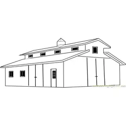 Two Floor Barn Free Coloring Page for Kids