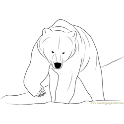 Bear in Snow Free Coloring Page for Kids