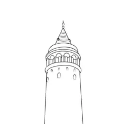 Galata Tower Free Coloring Page for Kids