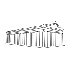 Temple Of Artemis Free Coloring Page for Kids