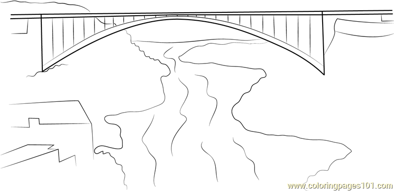 Lewiston Queenston Bridge Coloring Page for Kids - Free Bridges