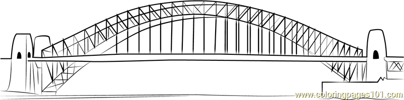 Sydney Harbour Bridge Coloring Page for Kids - Free Bridges Printable