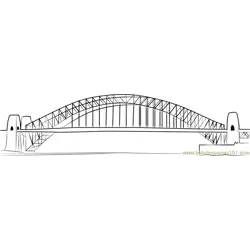 Sydney Harbour Bridge Free Coloring Page for Kids