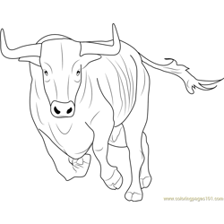 Bos taurus Free Coloring Page for Kids