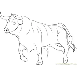 Bull Ready for Fighting Free Coloring Page for Kids