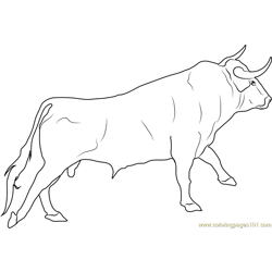 Strong Bull Coloring Page for Kids - Free Bull Printable Coloring Pages