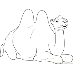 Bactrian Camel Free Coloring Page for Kids