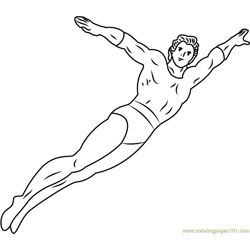 Aquaman Flying Free Coloring Page for Kids