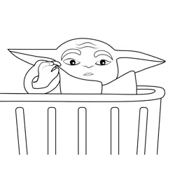 Baby Yoda 12 Free Coloring Page for Kids