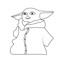 Baby Yoda 13 Free Coloring Page for Kids