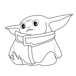 Baby Yoda 14 Free Coloring Page for Kids