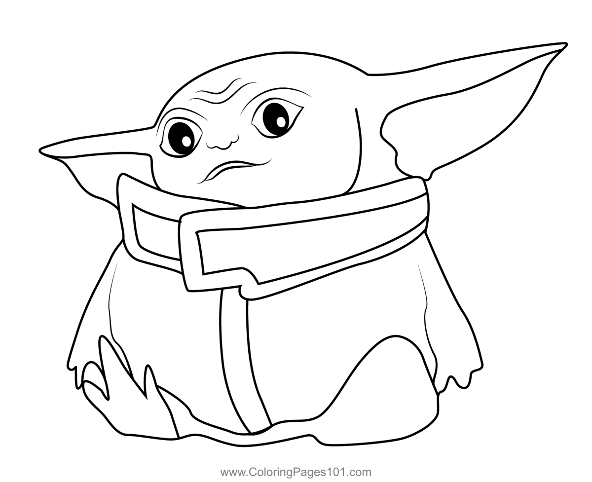 Baby Yoda 14 Coloring Page for Kids - Free Baby Yoda Printable Coloring
