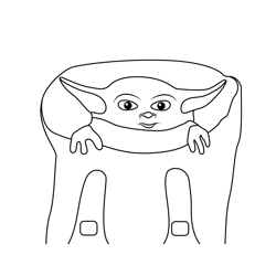 Baby Yoda 2 Free Coloring Page for Kids