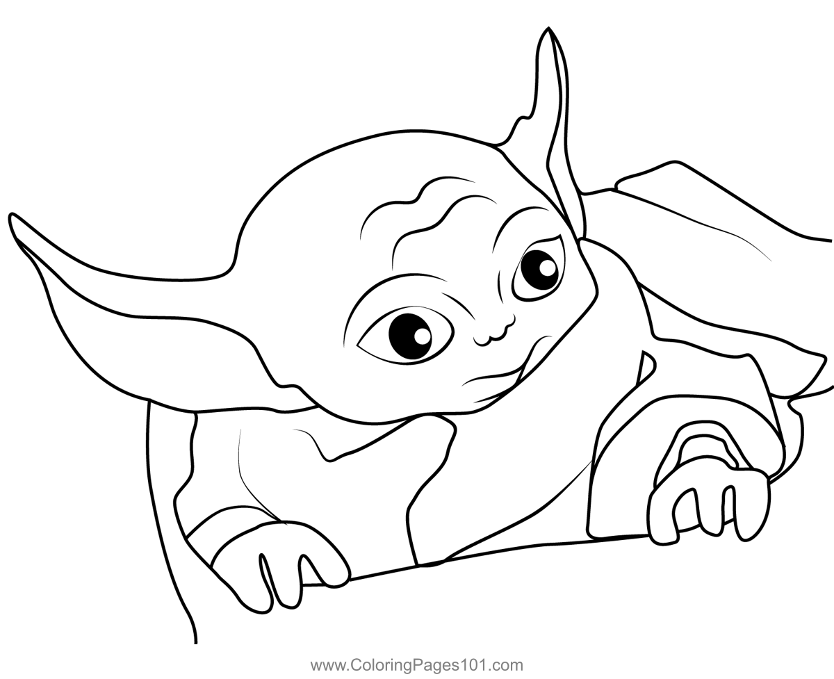 Baby Yoda 3 Coloring Page for Kids - Free Baby Yoda Printable Coloring