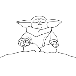 Baby Yoda 7 Free Coloring Page for Kids