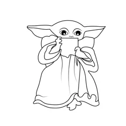 Baby Yoda 8 Free Coloring Page for Kids