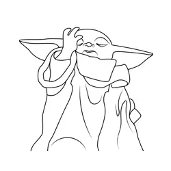 Baby Yoda 9 Free Coloring Page for Kids