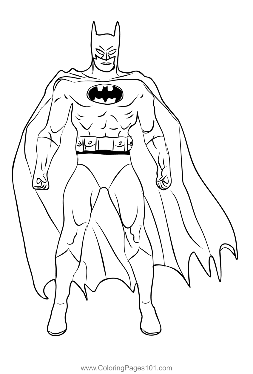 Batman 1 Coloring Page for Kids - Free Batman Printable Coloring Pages