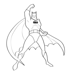 Batman Standing In Attitude Free Coloring Page for Kids