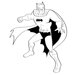 Fighting Batman Free Coloring Page for Kids