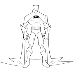 Standing Batman Free Coloring Page for Kids