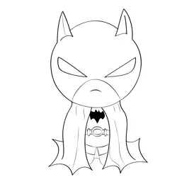 Standing Chibi Batman Free Coloring Page for Kids