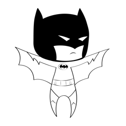 The Chibi Batman Free Coloring Page for Kids