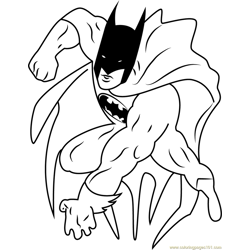 Batman Attacking Free Coloring Page for Kids
