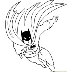 Batman Flying Free Coloring Page for Kids