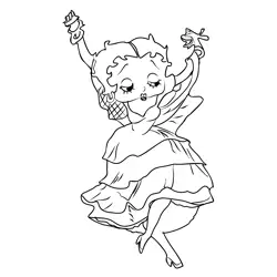 Betty Boop 1 Free Coloring Page for Kids