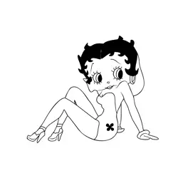 Betty Boop 2 Free Coloring Page for Kids