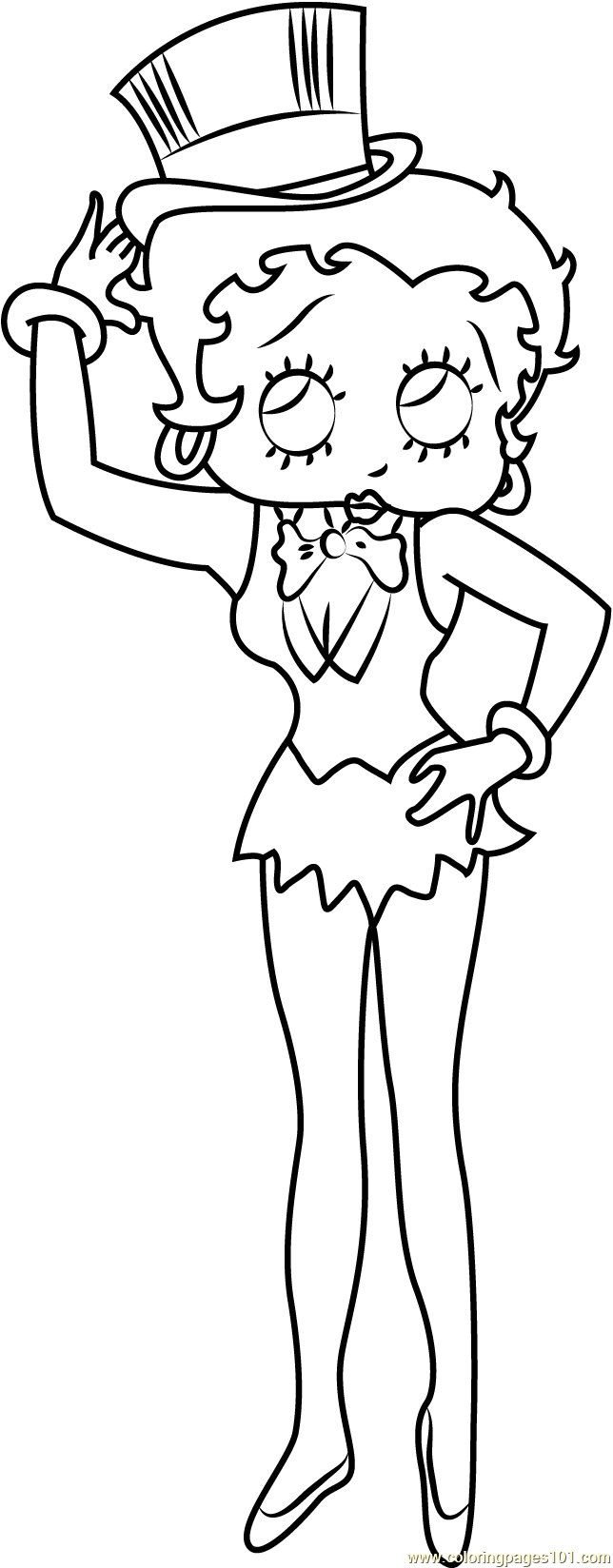 Betty Boop Independace day Coloring Page for Kids - Free Betty Boop