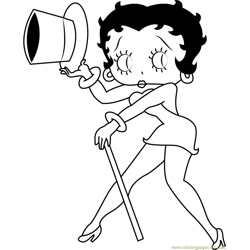 Art of Betty Boop Free Coloring Page for Kids