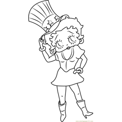 Betty Boop A Yankee Doodle Free Coloring Page for Kids