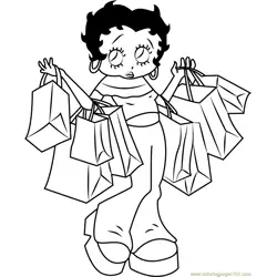 Betty Boop going for Shopping Free Coloring Page for Kids