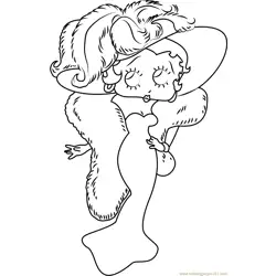 Betty Boop in Gown Free Coloring Page for Kids