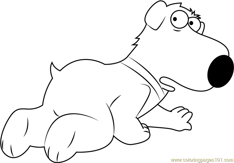 Brian Griffin See Back Coloring Page for Kids - Free Brian Griffin