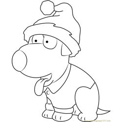 Brian Griffin Celebrates Christmas Free Coloring Page for Kids