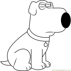 Brian Griffin Labrador Retriever Free Coloring Page for Kids
