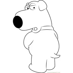 Brian Griffin Looking Back Free Coloring Page for Kids