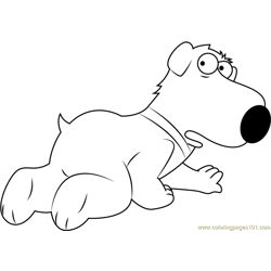 Brian Griffin See Back Free Coloring Page for Kids