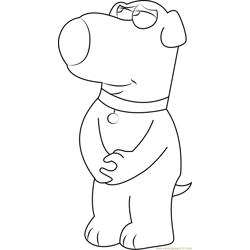 Brian Griffin Shy Free Coloring Page for Kids