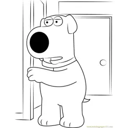 Brian Griffin at Door Free Coloring Page for Kids