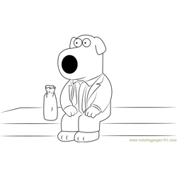 Brian the Dog Free Coloring Page for Kids