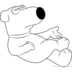 Cute Brian Griffin Free Coloring Page for Kids