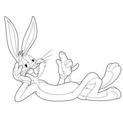 Bugs Bunny Enjoying Carrot Free Coloring Page for Kids