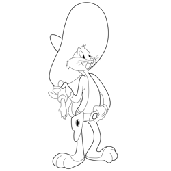 Bugs Bunny Looking Funny In Hat Free Coloring Page for Kids